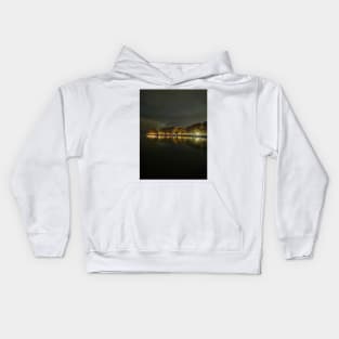 Lake Ioannina at night Kids Hoodie